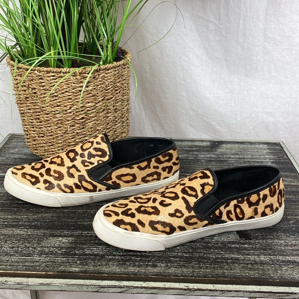 Chico’s Leopard Animal Print Slip On Rubber Sole Calf‎ Hair Shoes 9